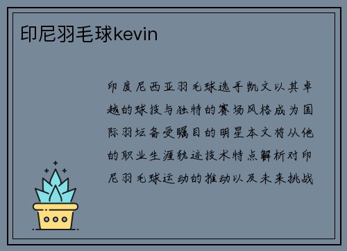 印尼羽毛球kevin